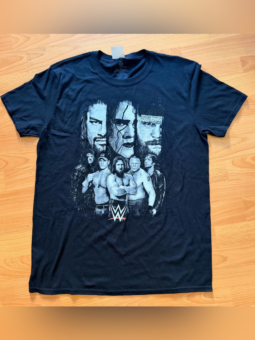 WWE Wrestling Black T Shirt Crewneck Graphic Tee.